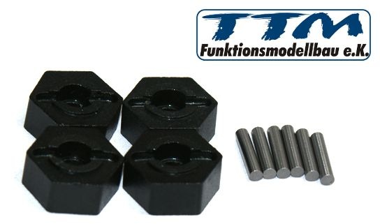 ttm818 Felgenmitnehmer 12mm Alu schwarz für TTM-Differenziale 4 St 