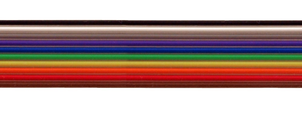 1 Meter Flachbandkabel 10-polig AWG28 1,27mm farbig - OnlineShop